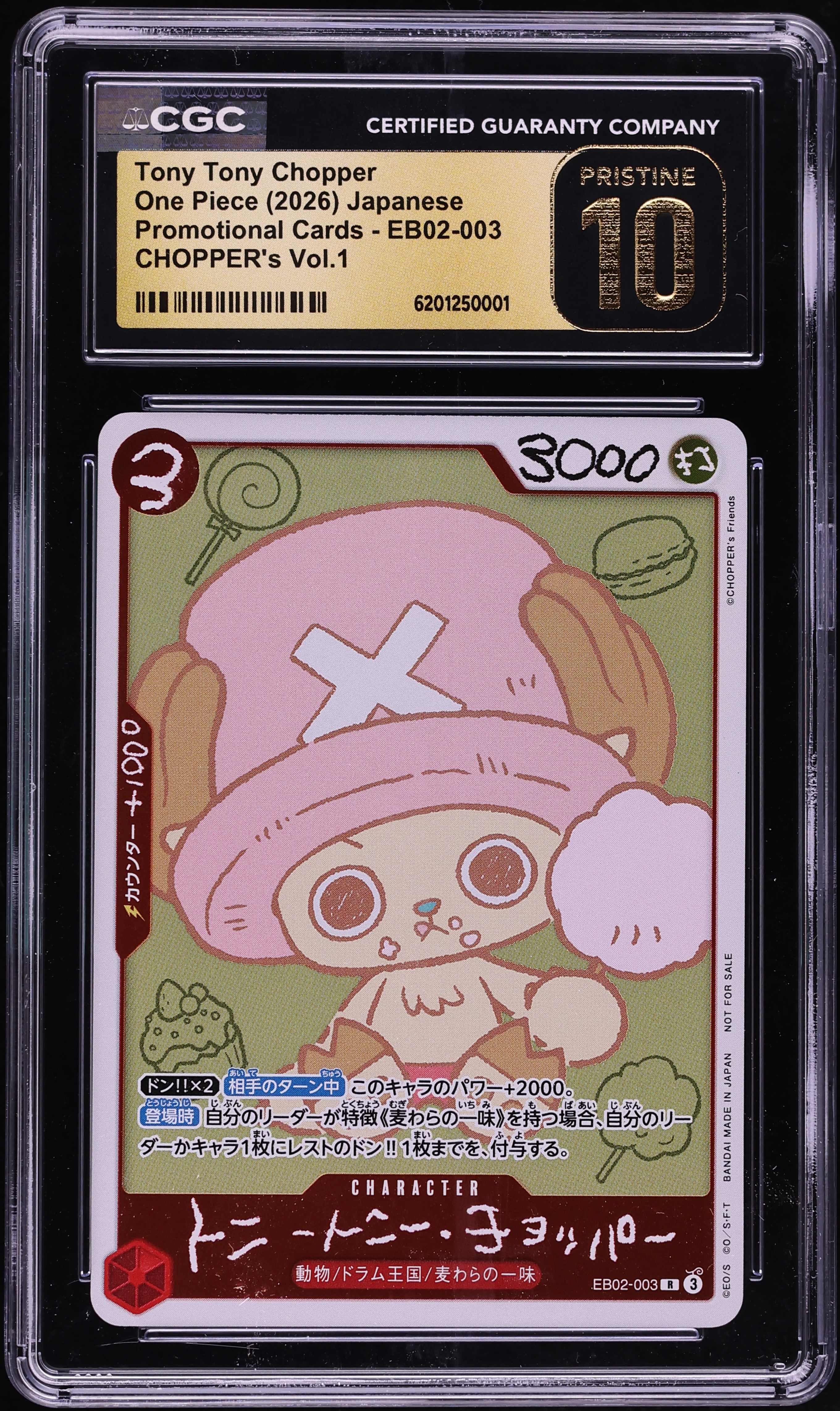 2026 One Piece Japanese Promo Chopper's Vol. 1 Tony Tony Chopper #EB02-003 CGC 10 PRISTINE