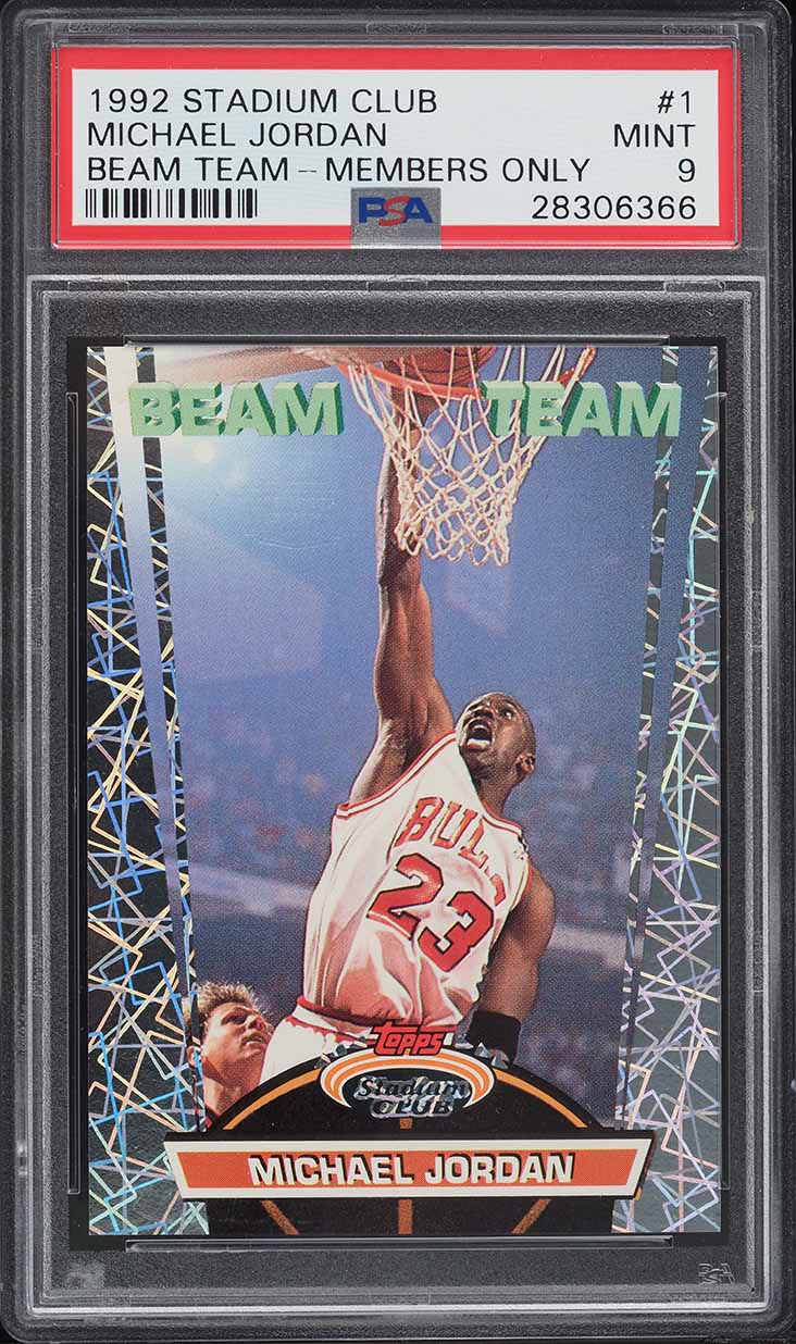 1992 Stadium Club Beam Team Members Only Michael Jordan #1 PSA 9 MINT
