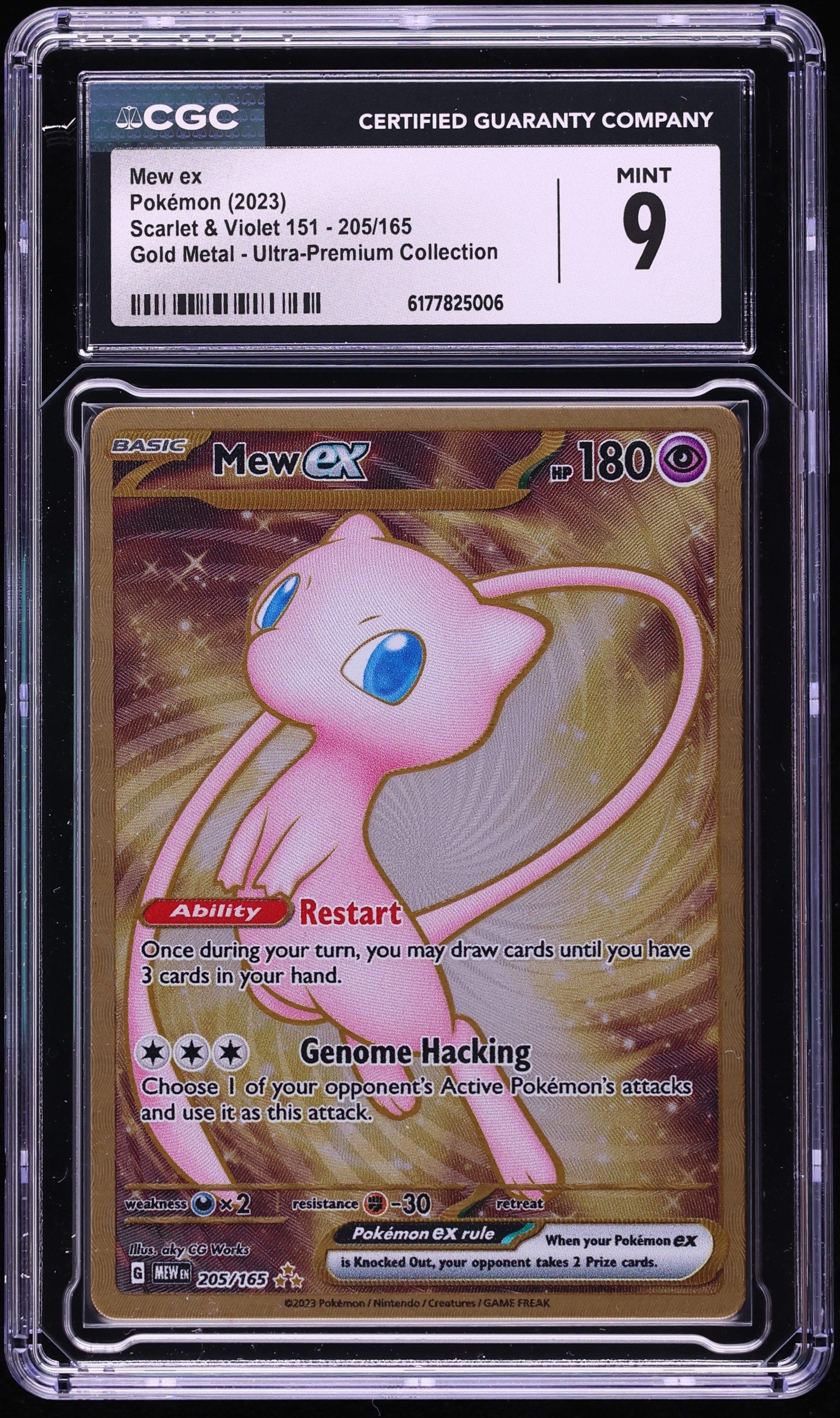 2023 Pokemon Scarlet & Violet 151 Ultra Premium Gold Metal Mew ex #205 CGC 9 MINT