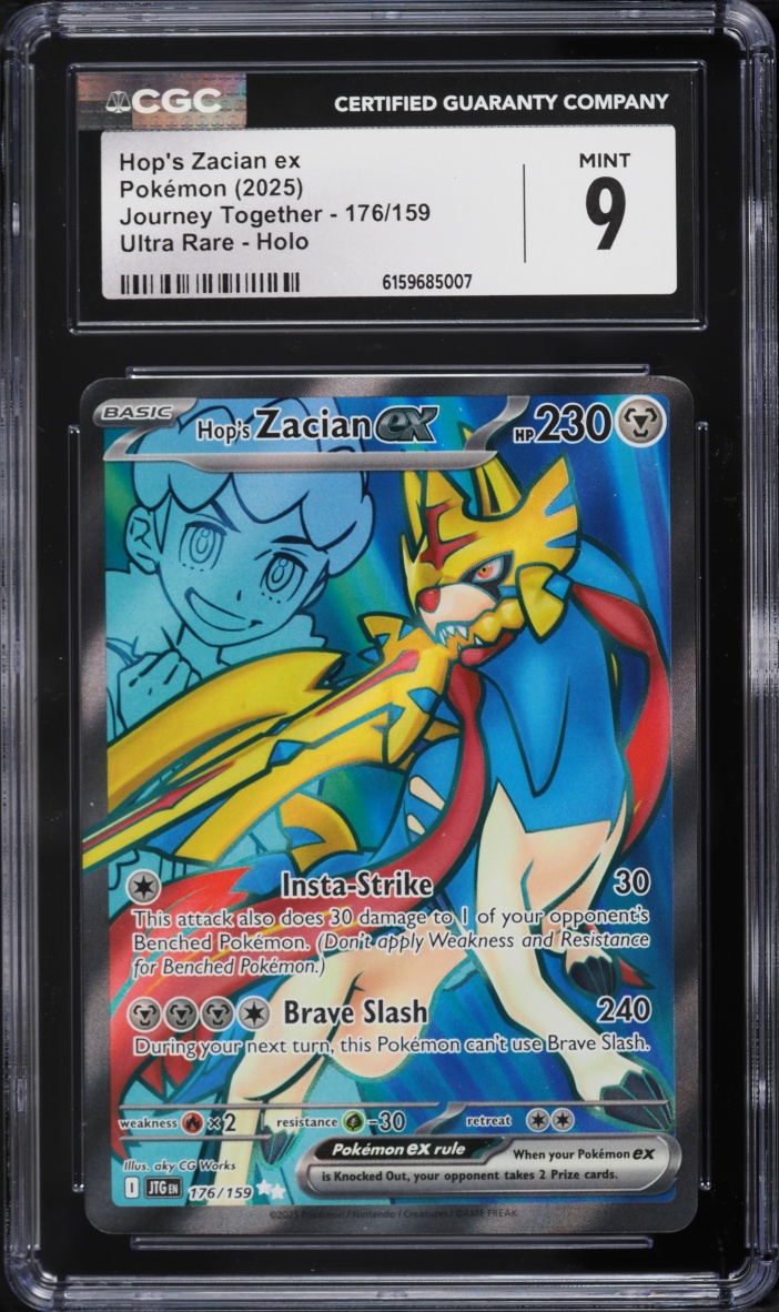 2025 Pokemon Scarlet & Violet Journey Together Full Art Hop's Zacian Ex #176 CGC 9 MINT