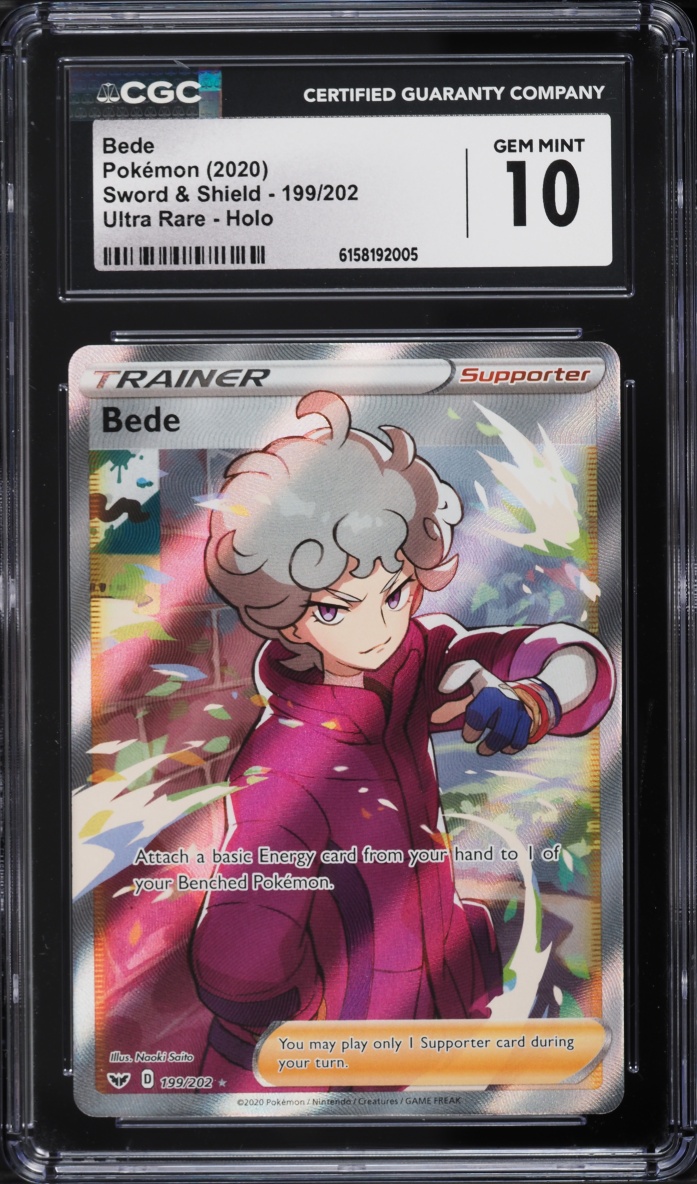 2020 Pokemon Sword & Shield Full Art Bede #199 CGC 10 GEM MINT