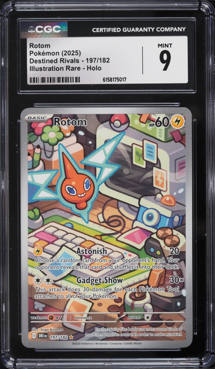 2025 Pokemon Scarlet & Violet Destined Rivals IR Rotom #197 CGC 9 MINT