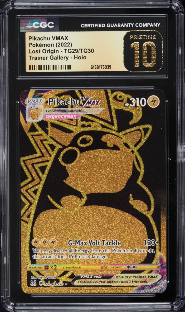 2022 Pokemon Sword & Shield Lost Origin Full Art Pikachu VMAX #TG29 CGC 10 PRISTINE