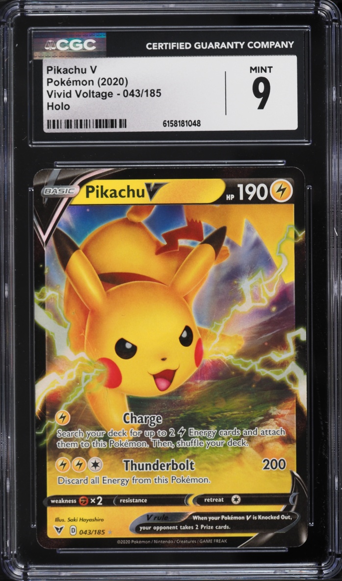2020 Pokemon Sword & Shield Vivid Voltage Pikachu V #43 CGC 9 MINT