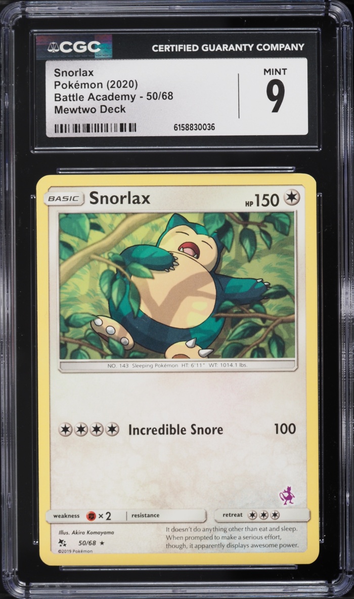 2020 Pokemon Sword & Shield Battle Academy Mewtwo Deck Snorlax #50 CGC 9 MINT