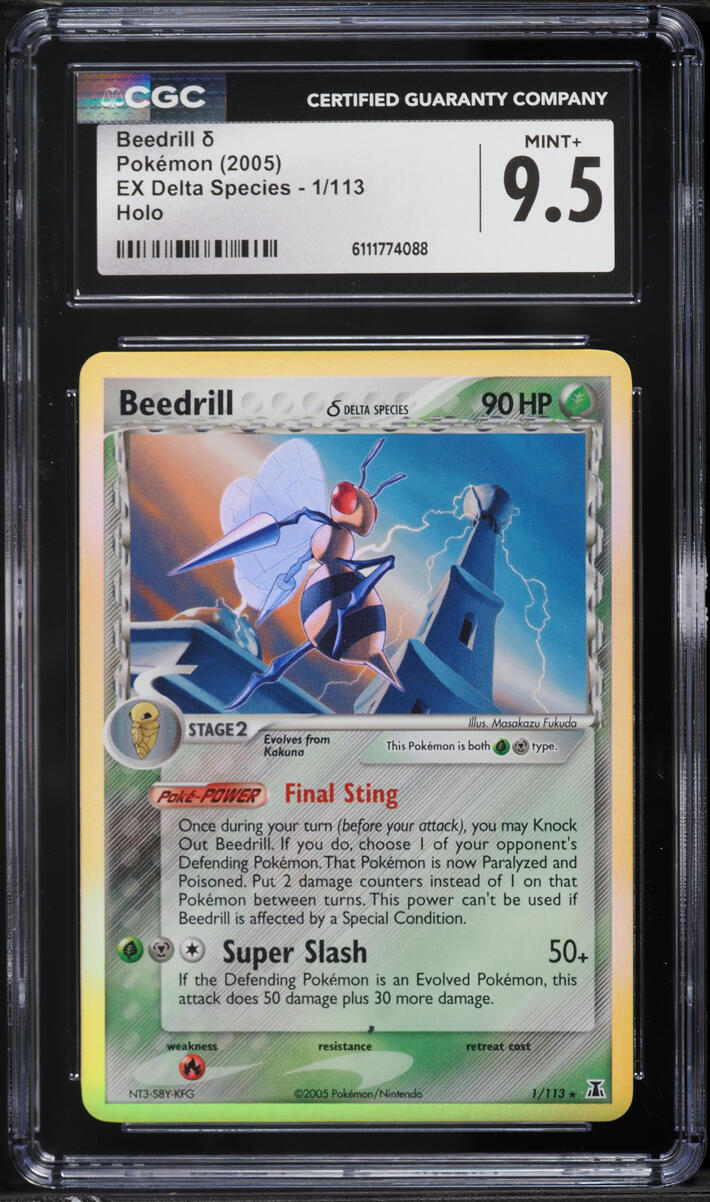 2005 Pokemon EX Delta Species Holo Beedrill #1 CGC 9.5 MINT+