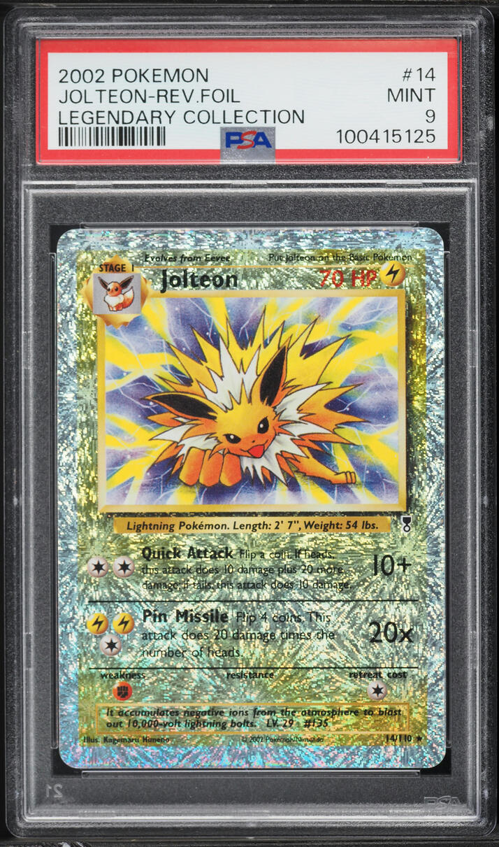 2002 Pokemon Legendary Collection Reverse Holo Jolteon #14 PSA 9 MINT