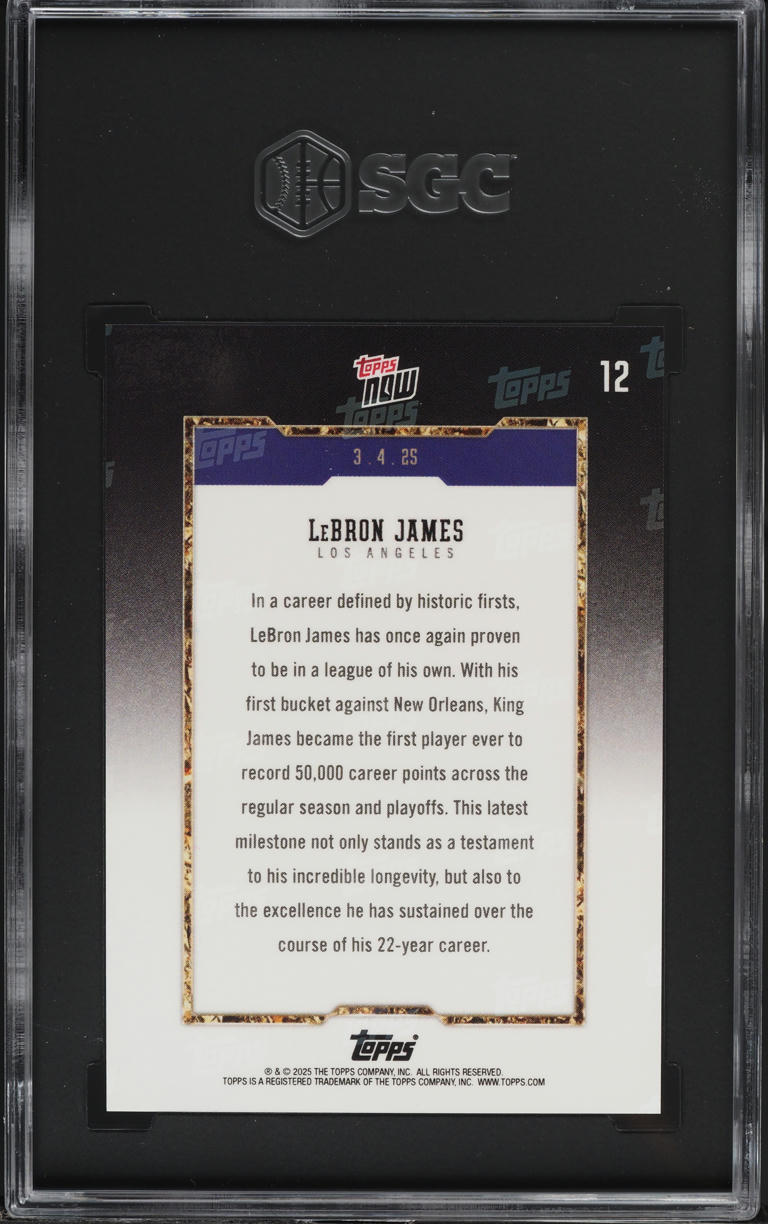 2024 Topps Now LeBron James #12 SGC 9.5 MINT+
