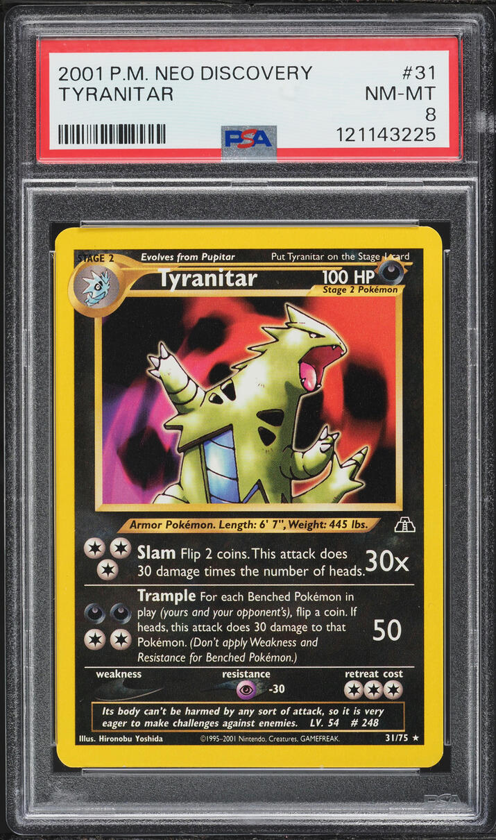 2001 Pokemon Neo Discovery Tyranitar #31 PSA 8 NM-MT
