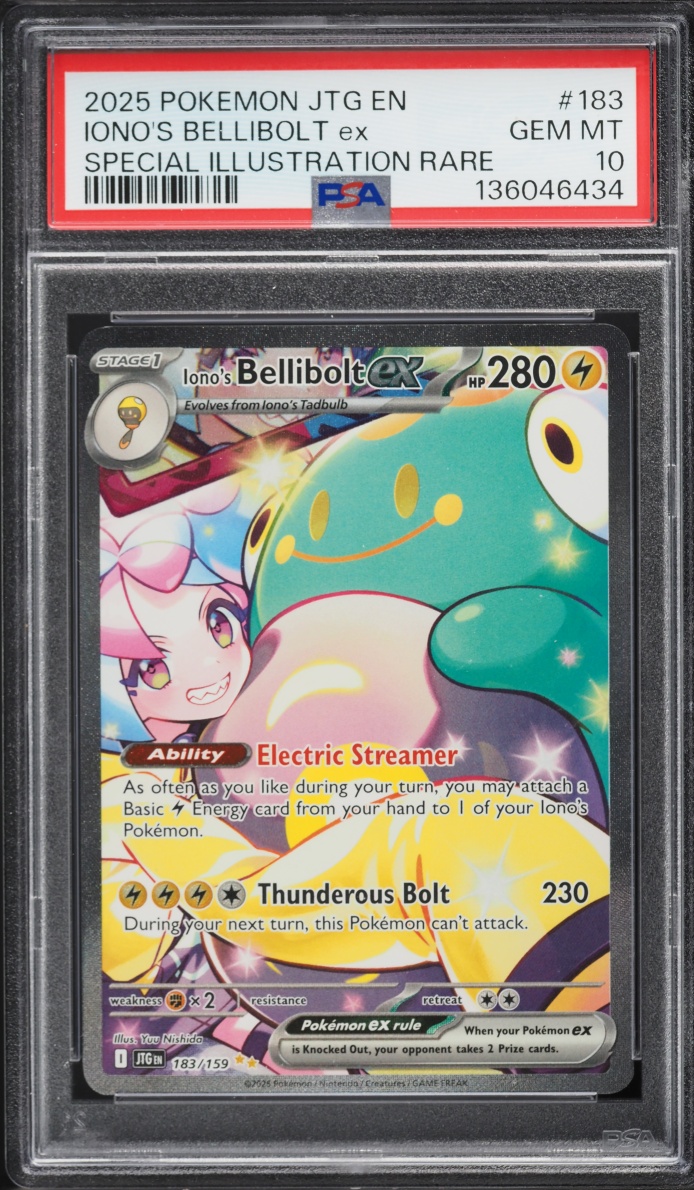 2025 Pokemon Scarlet & Violet Journey Together SIR Iono's Bellibolt EX #183 PSA 10 GEM MINT