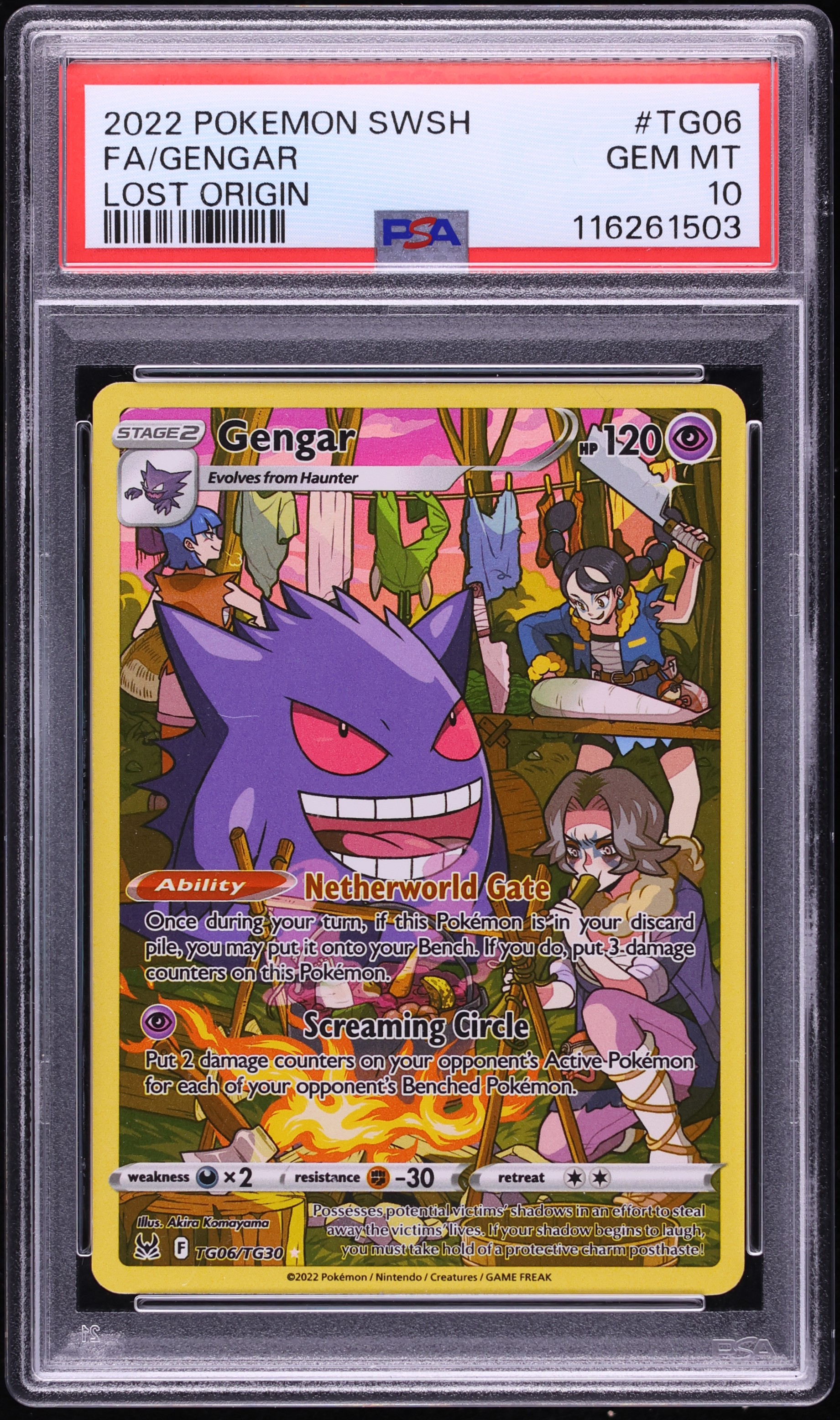 2022 Pokemon Sword & Shield Lost Origin Trainer Gallery CHR Gengar #TG06 PSA 10 GEM MINT