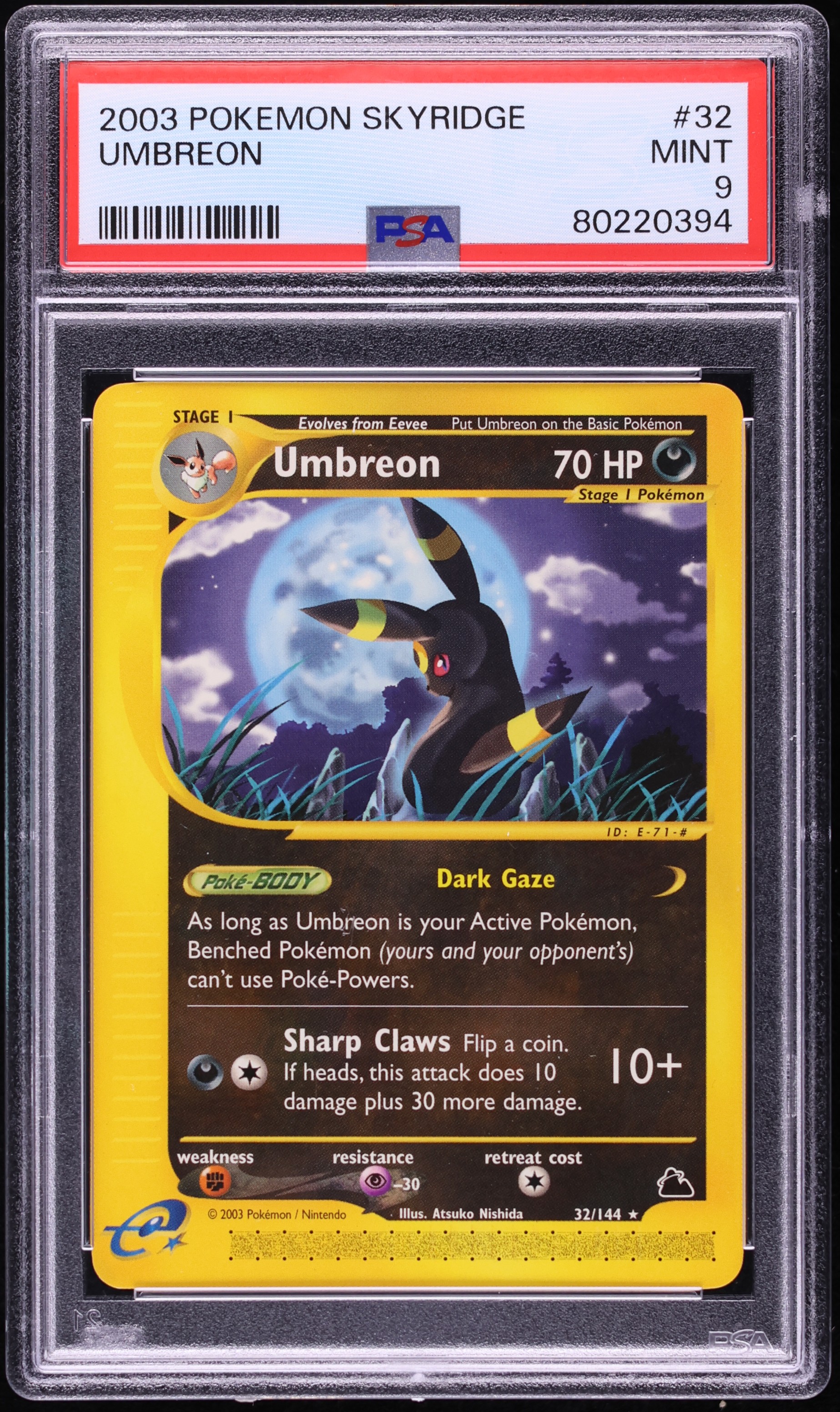 2003 Pokemon Skyridge Umbreon #32 PSA 9 MINT
