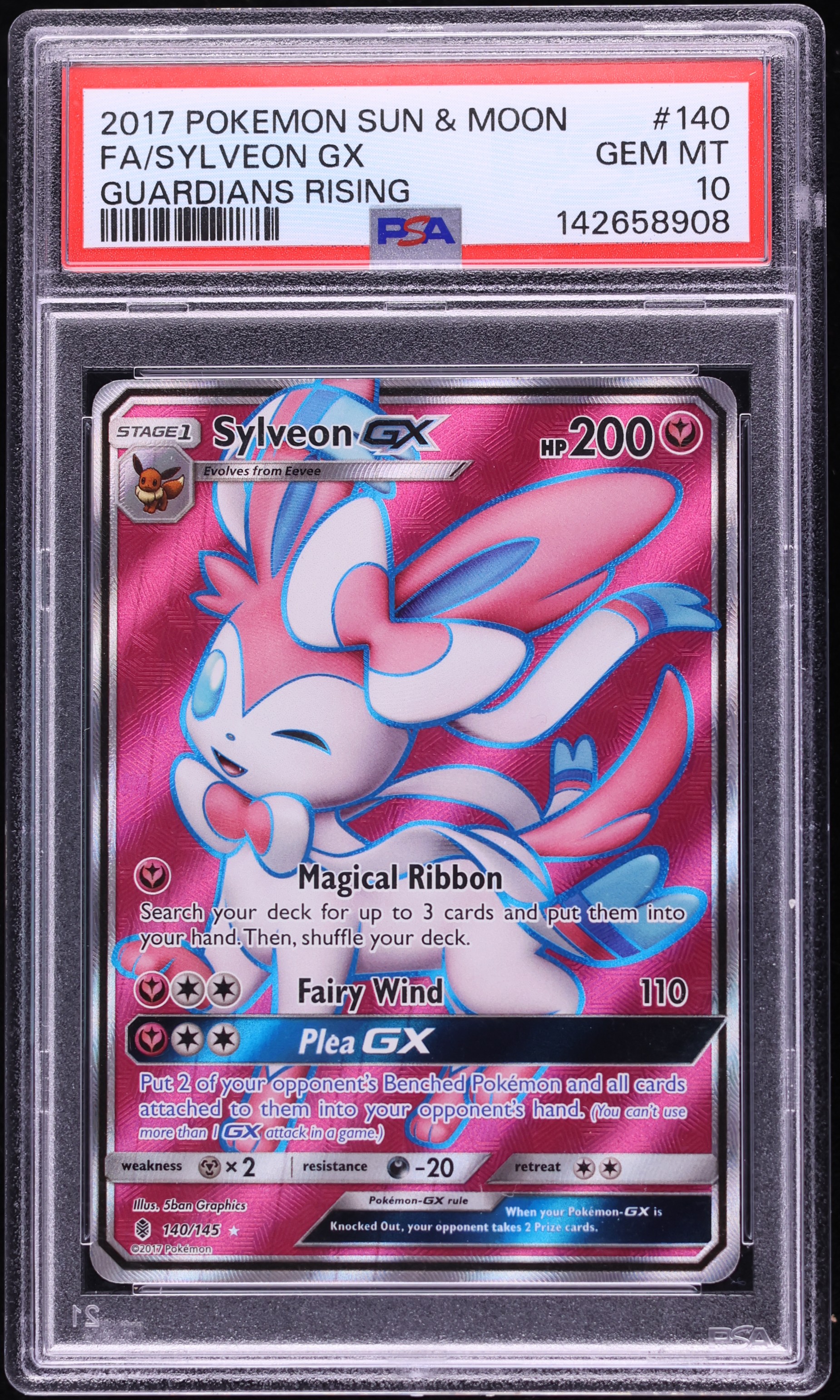 2017 Pokemon Sun & Moon Guardians Rising Full Art Sylveon GX #140 PSA 10 GEM MINT