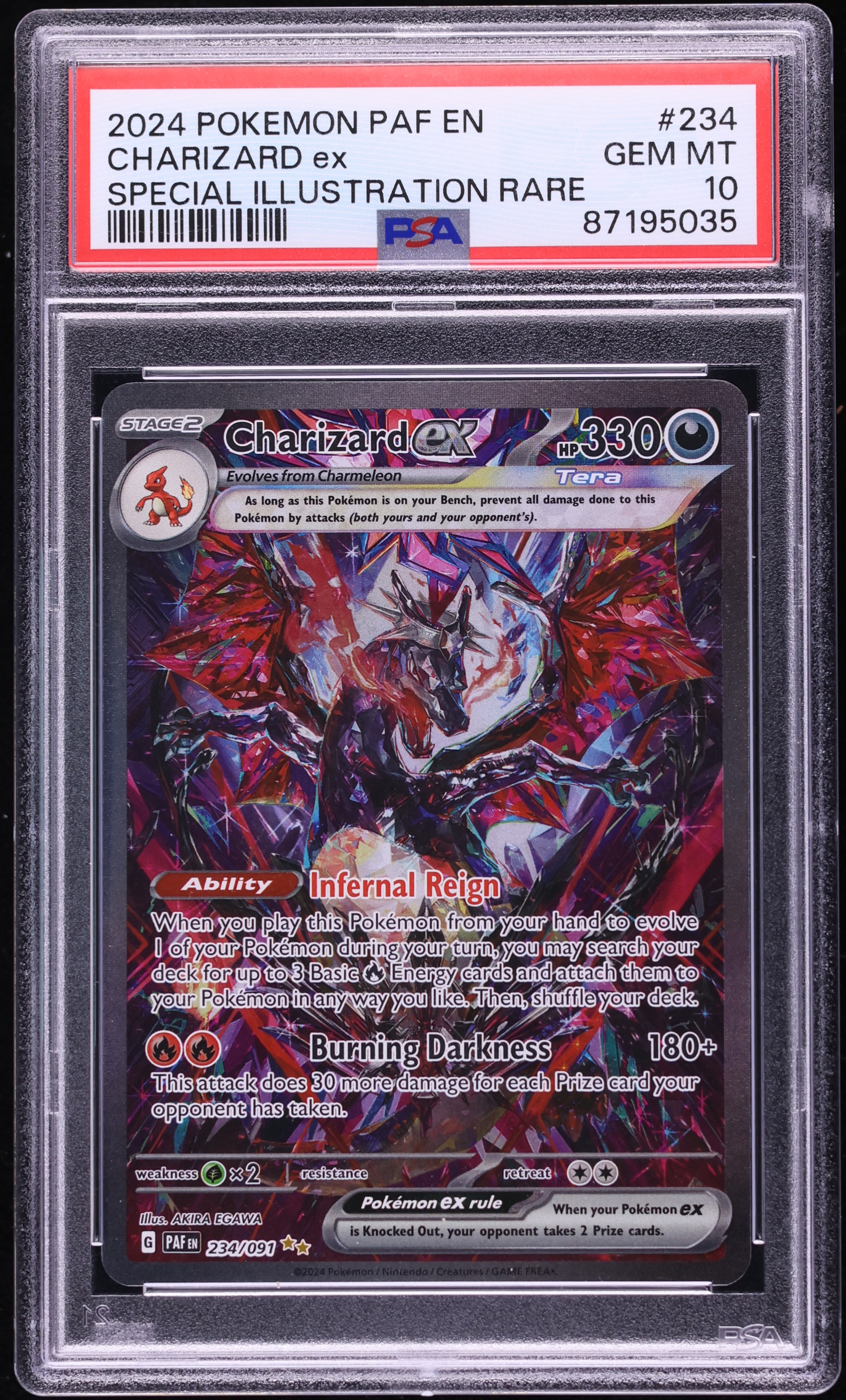 2024 Pokemon Scarlet & Violet Paldean Fates SIR Charizard Ex #234 PSA 10 GEM MINT