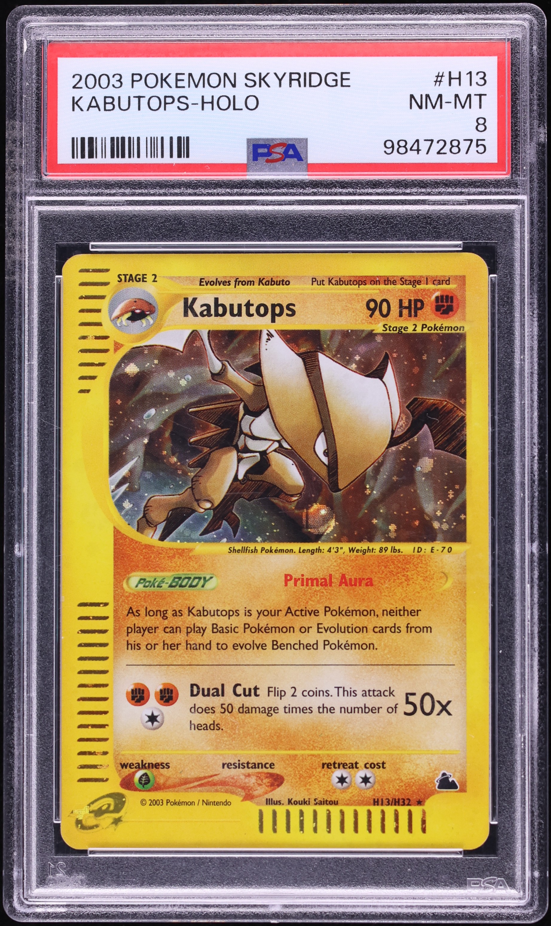 2003 Pokemon Skyridge Holo Kabutops #H13 PSA 8 NM-MT