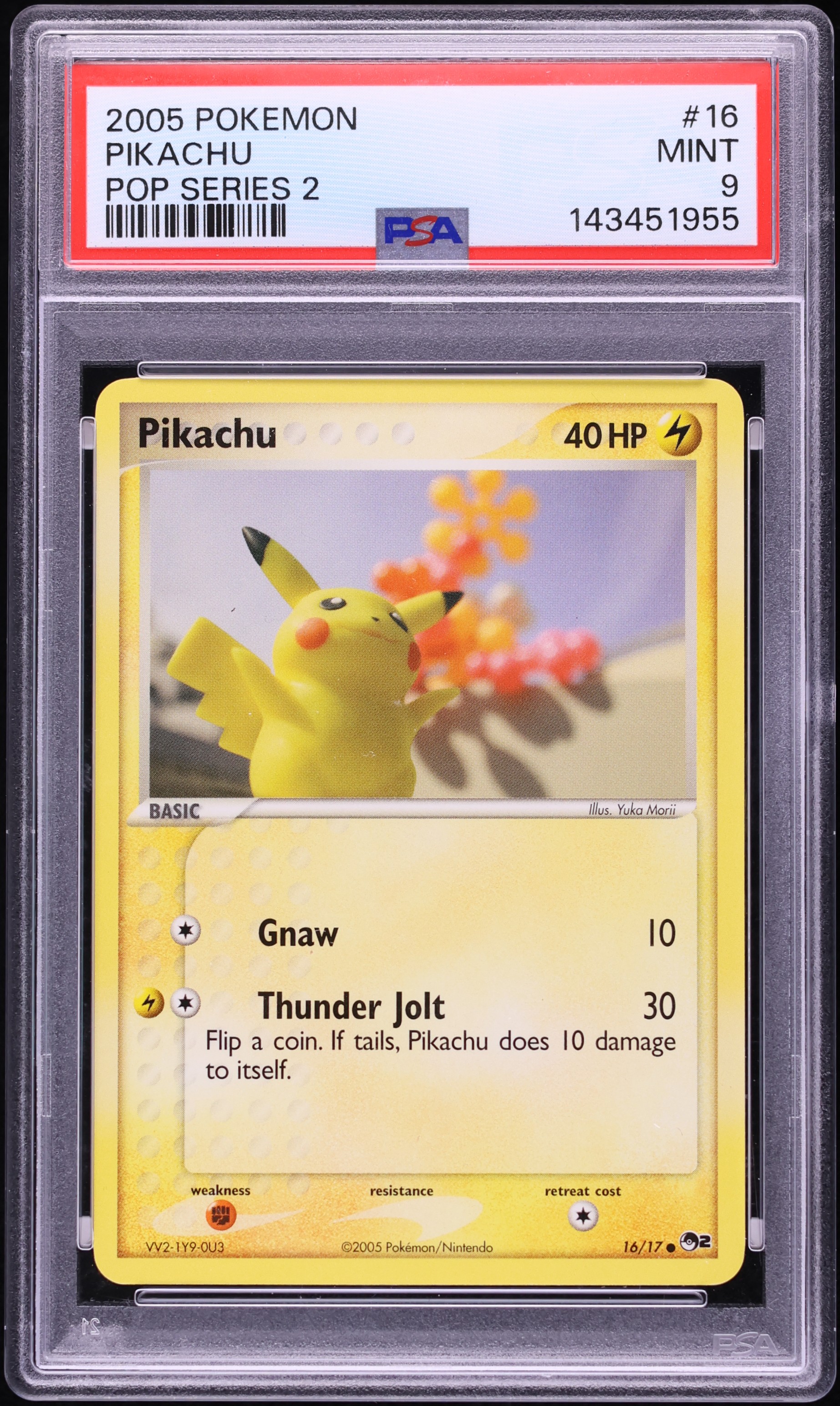 2005 Pokemon POP Series 2 Pikachu #16 PSA 9 MINT