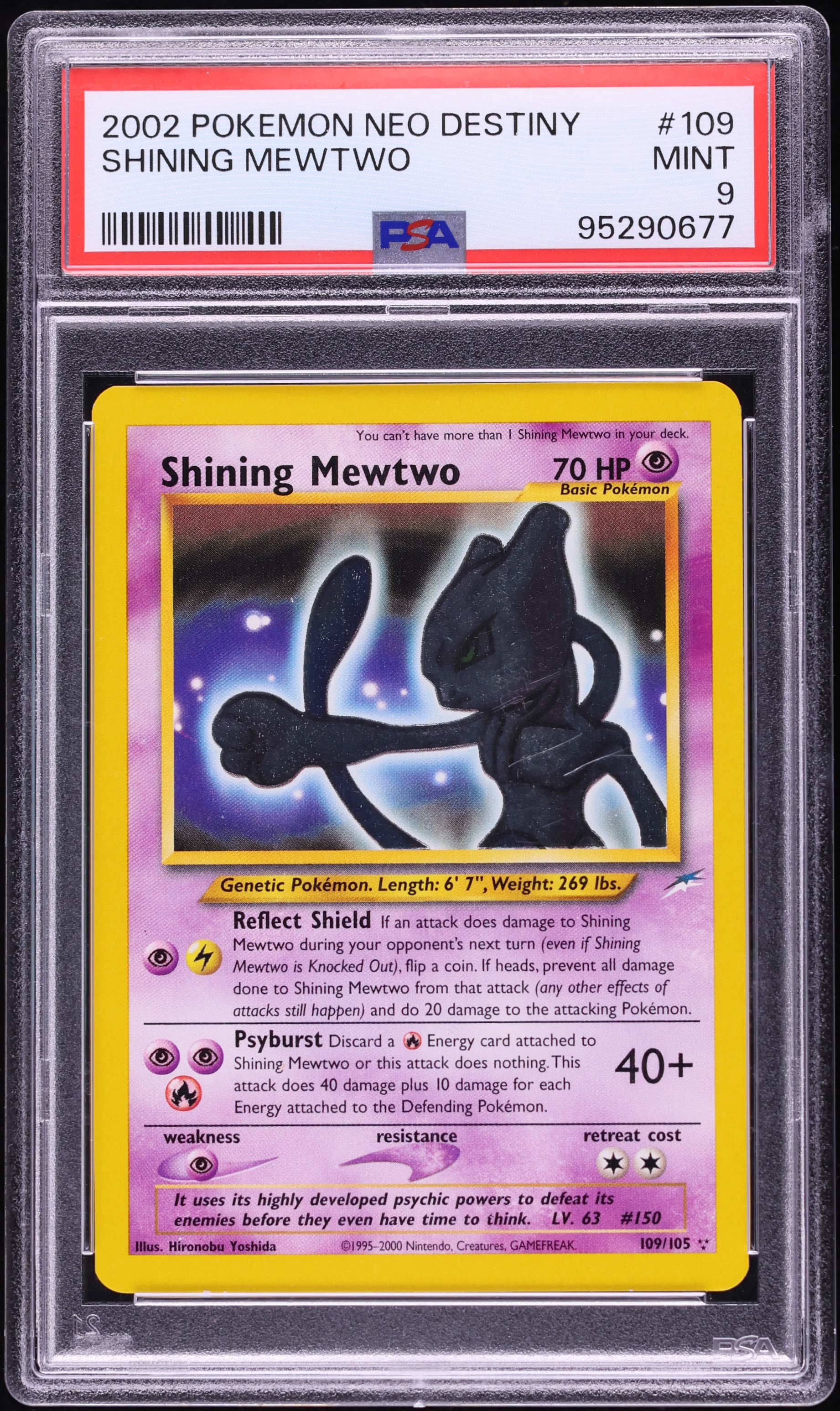 2002 Pokemon Neo Destiny Shining Mewtwo #109 PSA 9 MINT