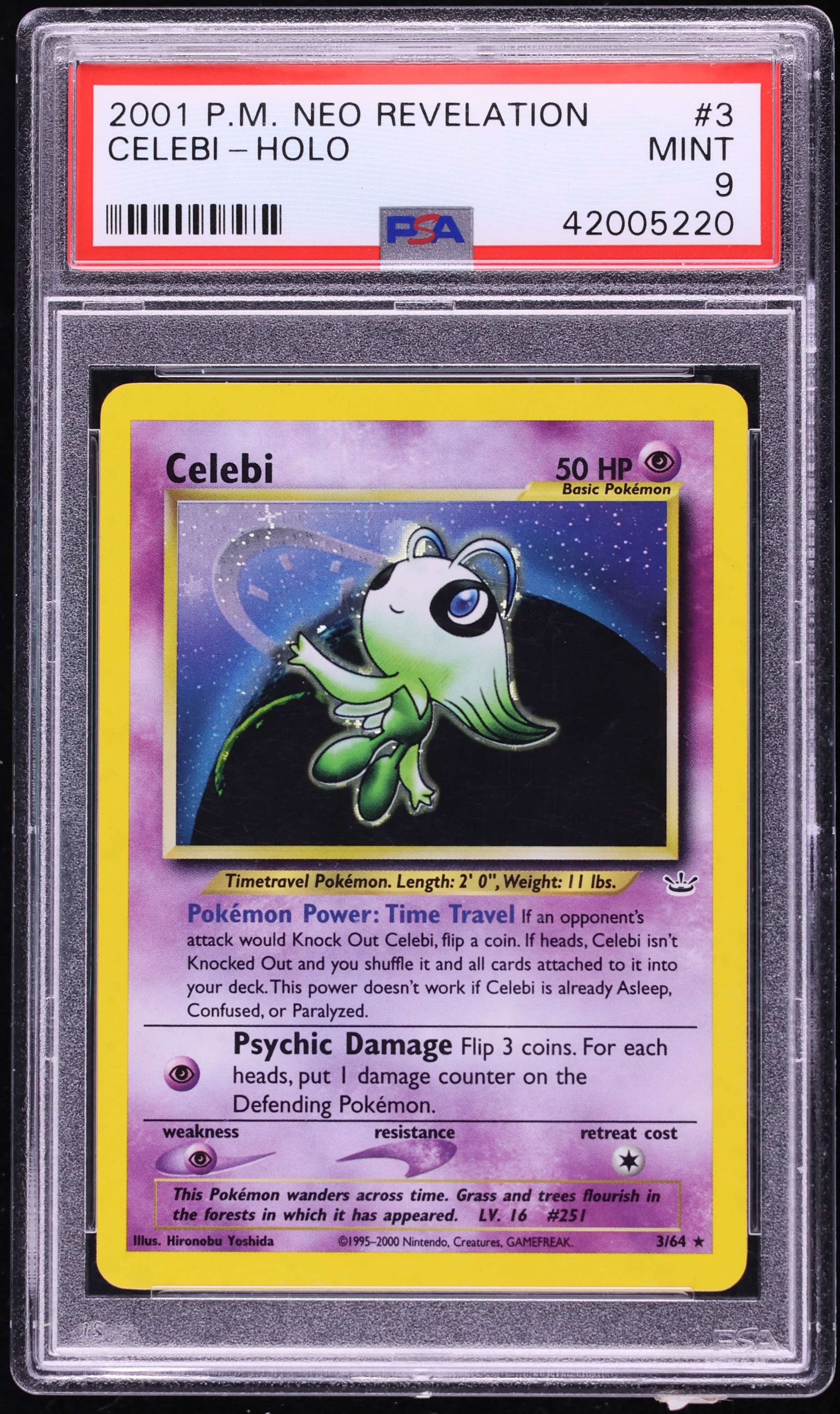 2001 Pokemon Neo Revelation Holo Celebi #3 PSA 9 MINT