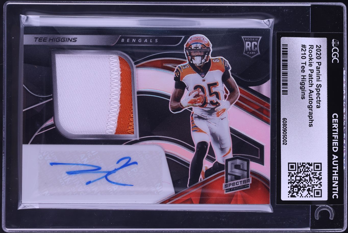 2020 Panini Spectra Tee Higgins ROOKIE PATCH AUTO /99 #210 CGC AUTH