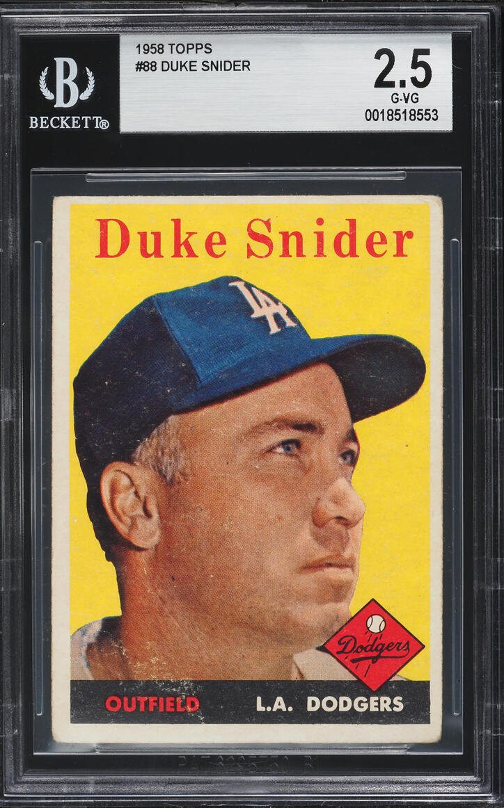 1958 Topps Duke Snider #88 BGS 2.5 GD+