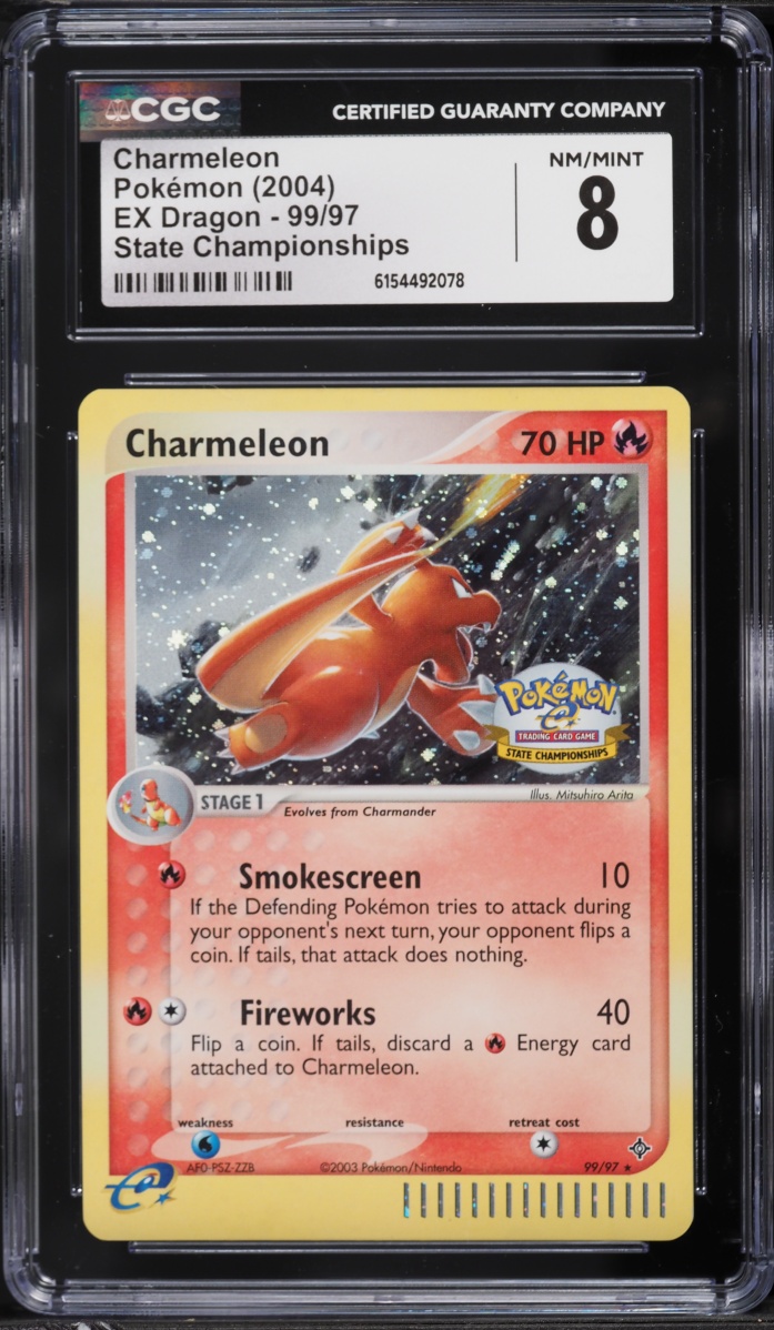 2004 Pokemon EX Dragon State Championships Cosmos Holo Charmeleon #99 CGC 8 NM-MT