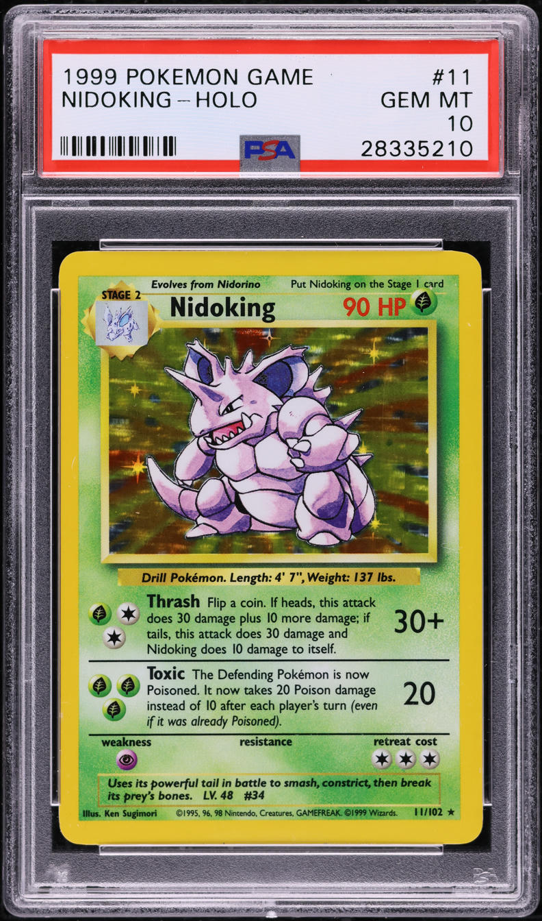1999 Pokemon Base Set Holo Nidoking #11 PSA 10 GEM MINT