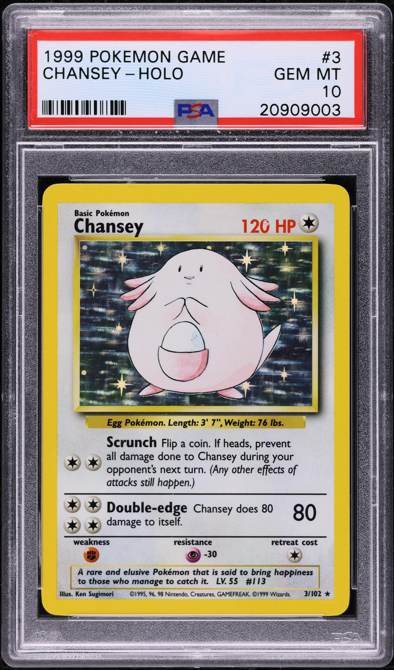 1999 Pokemon Base Set Holo Chansey #3 PSA 10 GEM MINT