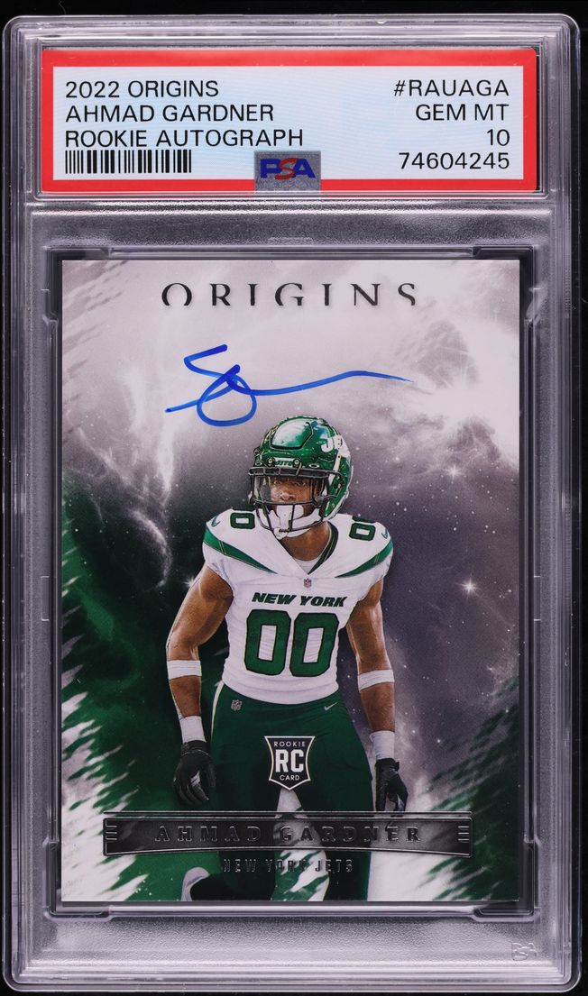 2022 Panini Origins Ahmad Sauce Gardner ROOKIE AUTO #RAU-AGA PSA 10 GEM MINT
