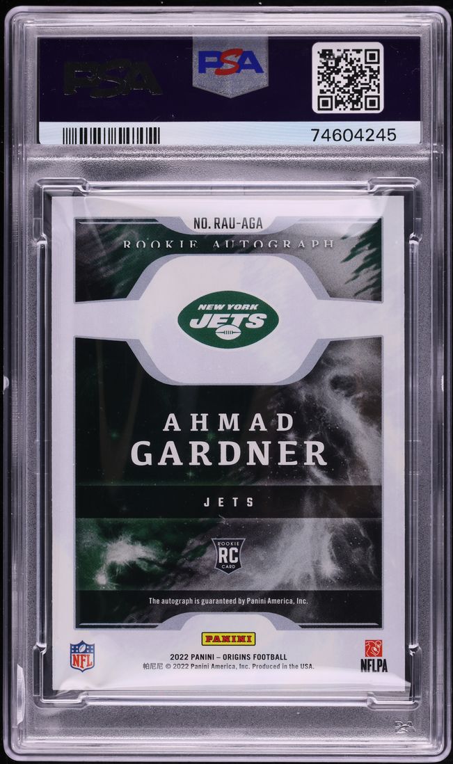 2022 Panini Origins Ahmad Sauce Gardner ROOKIE AUTO #RAU-AGA PSA 10 GEM MINT