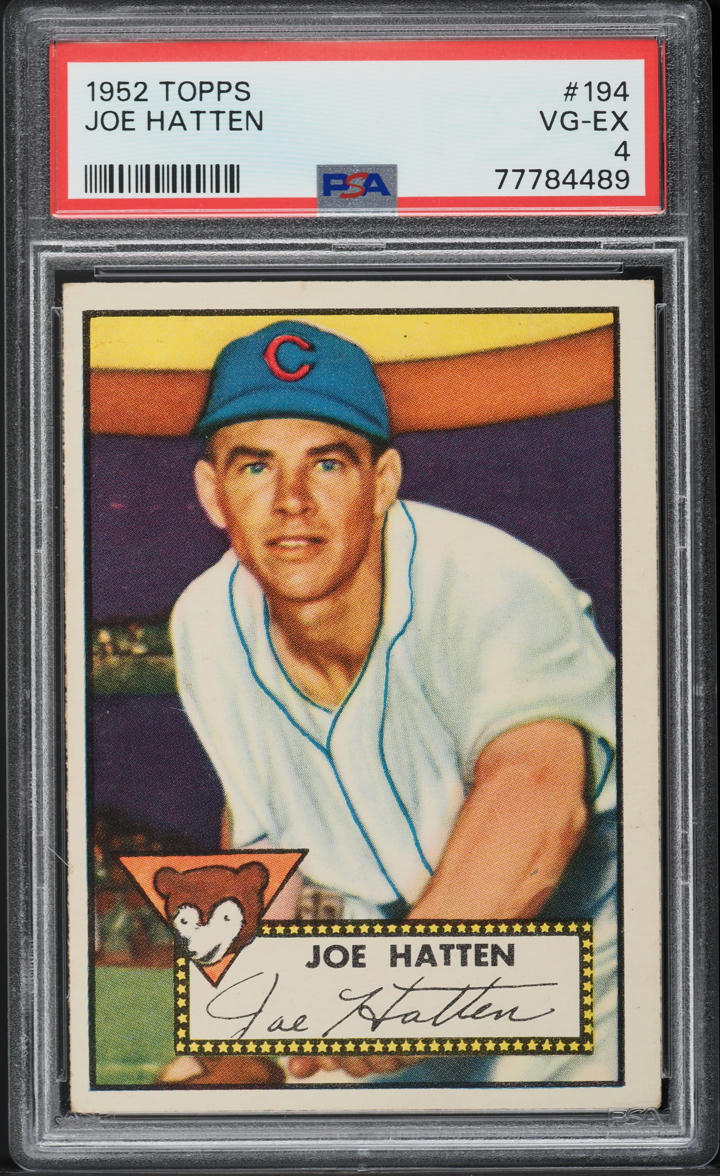 1952 Topps Joe Hatten #194 PSA 4 VGEX