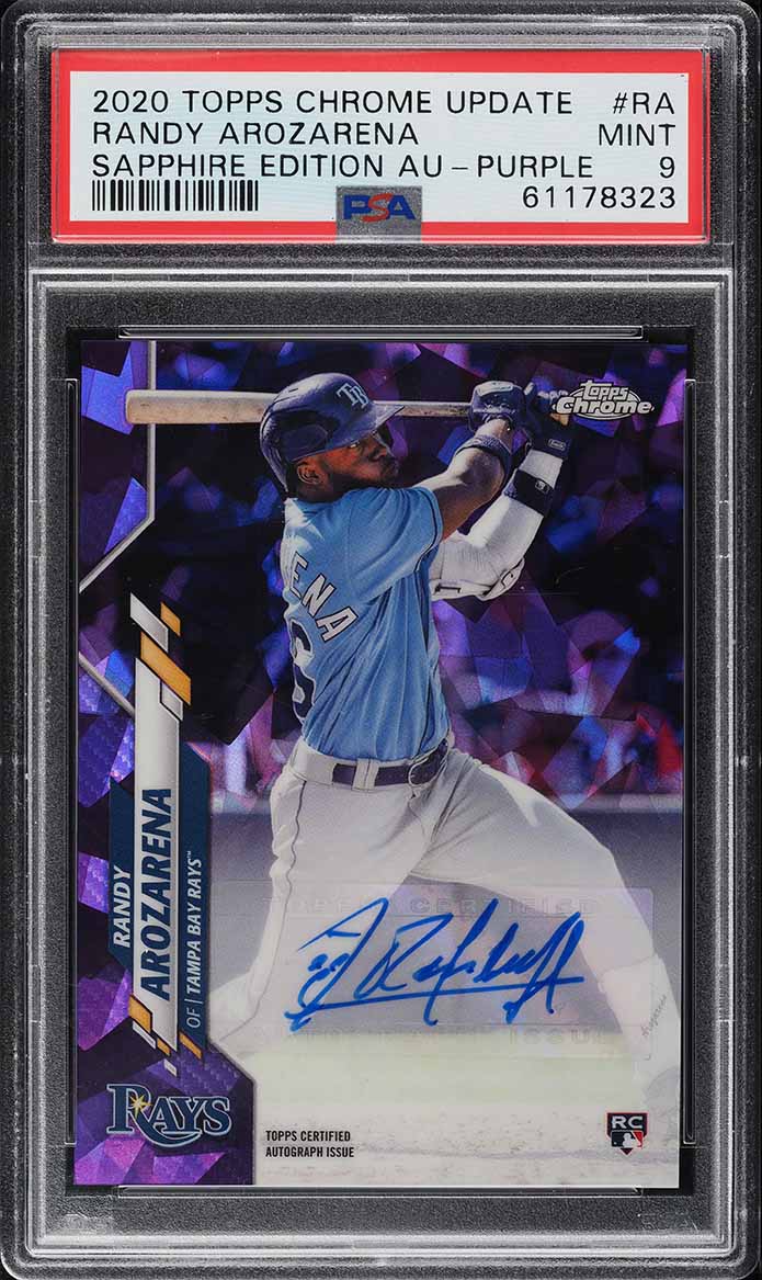 2020 Topps Chrome Sepia Refractor Randy Arozarena ROOKIE #49 PSA