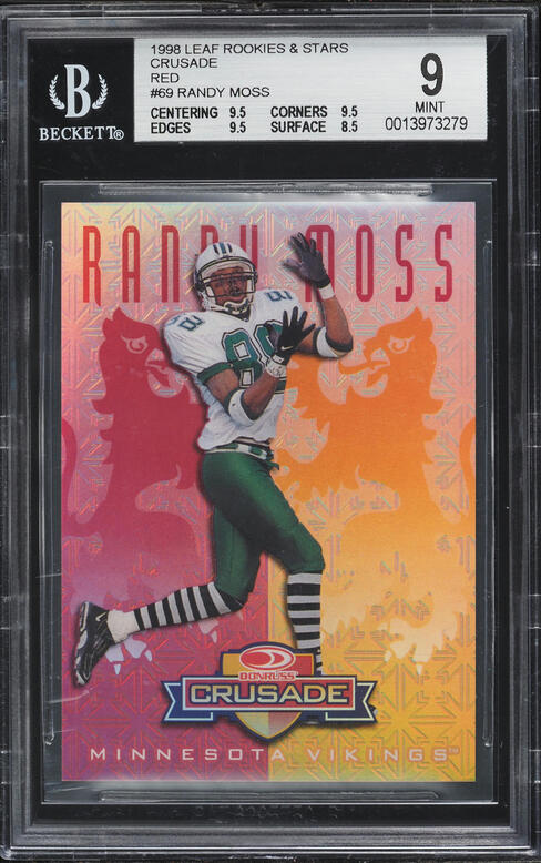1998 Ultra Caught In The Draft Randy Moss ROOKIE #8 CSG 9 MINT on