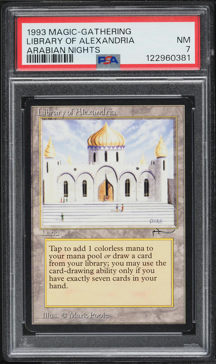 1993 Magic The Gathering MTG Arabian Nights Library Of Alexandria PSA 7 NRMT