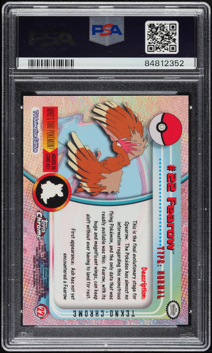 2000 Topps Chrome Pokemon Series 1 Tekno Fearow #22 PSA 10 GEM MINT