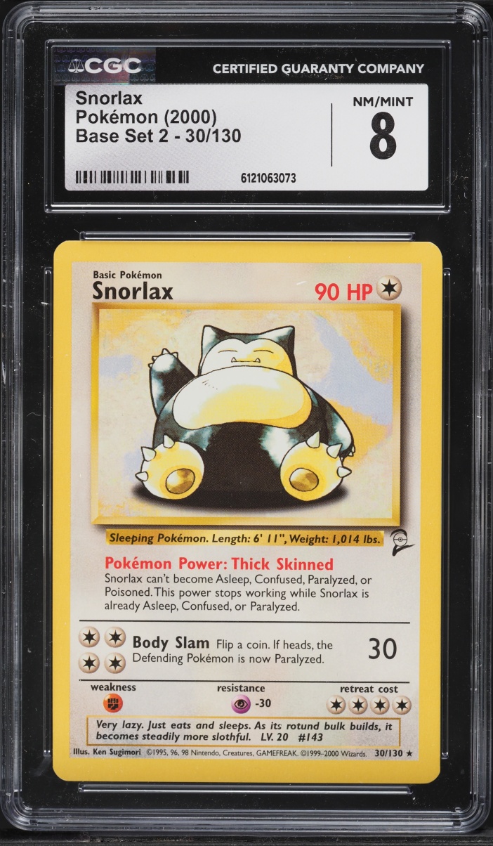2000 Pokemon Base Set 2 Snorlax #30 CGC 8 NM-MT