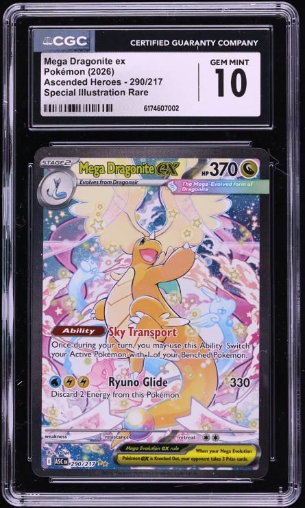 2026 Pokemon Mega Evolution Ascended Heroes SIR Mega Dragonite ex #290 CGC 10 GEM MINT