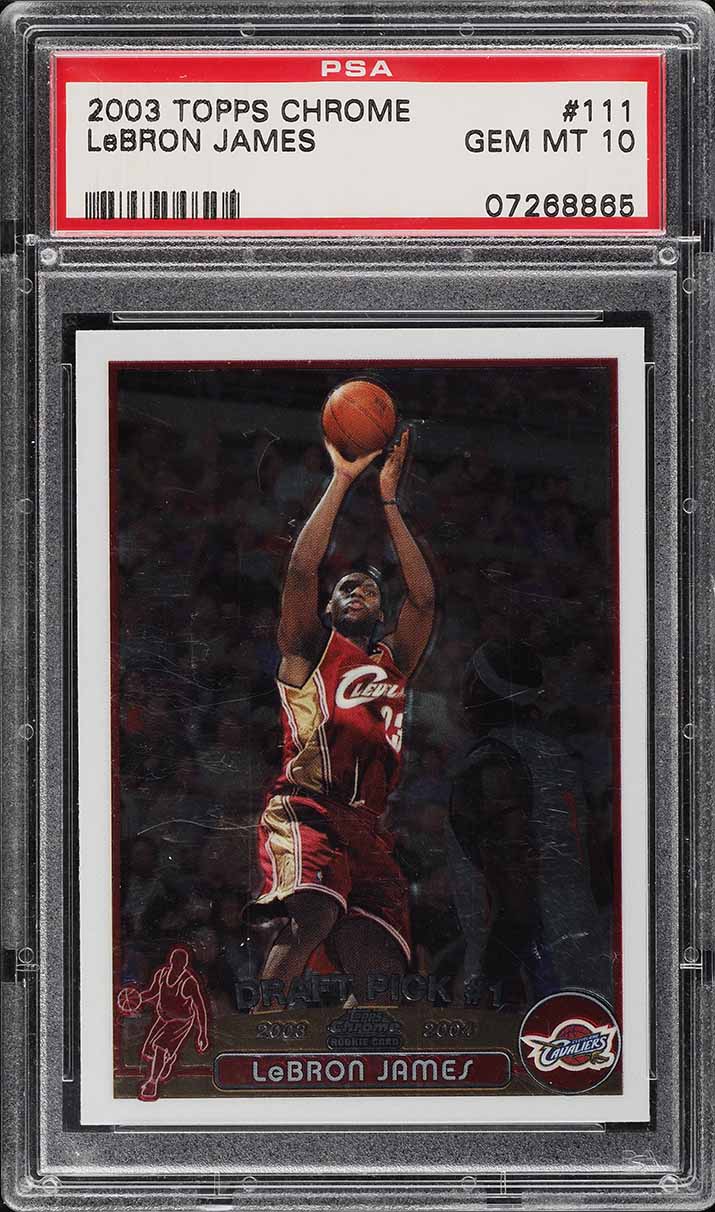 2003 Topps Chrome LeBron James ROOKIE #111 PSA 8 NM-MT on
