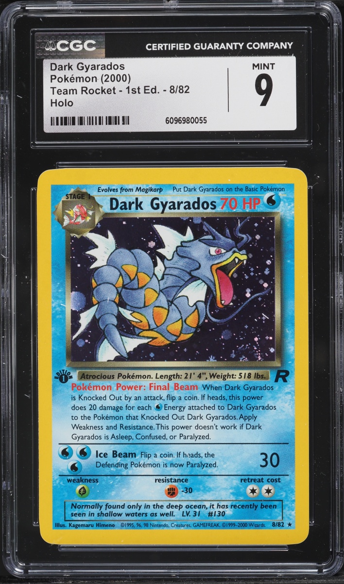 2000 Pokemon Team Rocket 1st Edition Holo Dark Gyarados #8 CGC 9 MINT