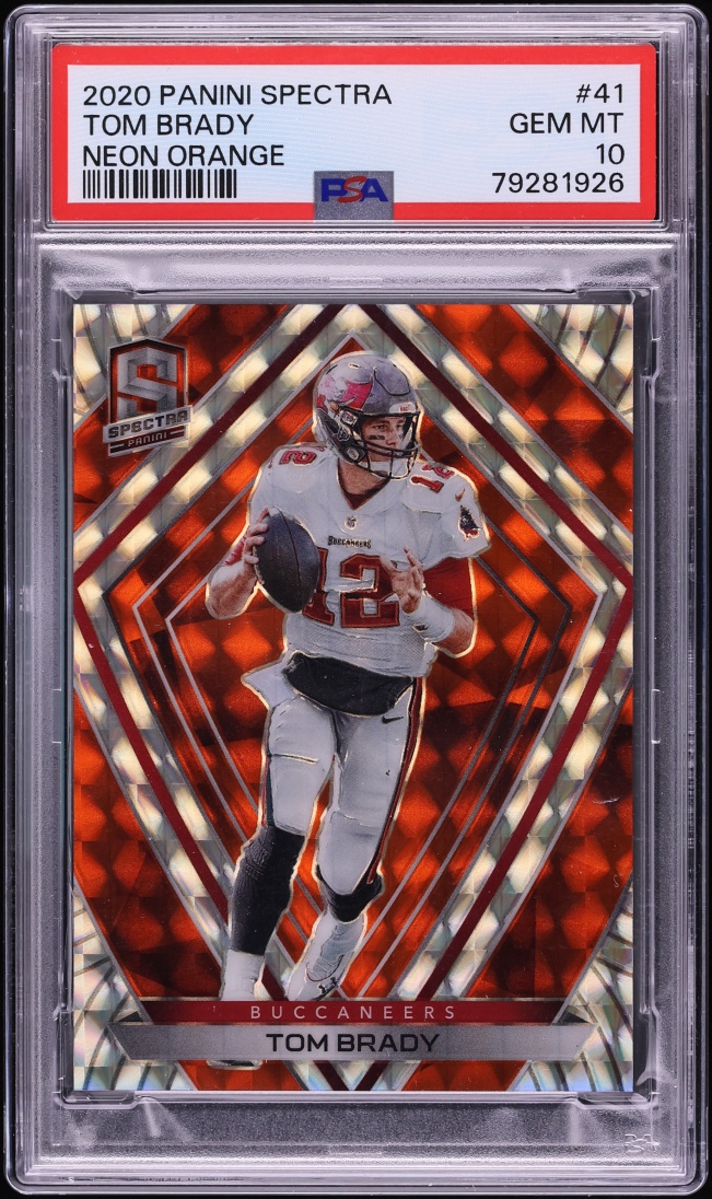 2020 Panini Spectra Neon Orange Tom Brady /15 #41 PSA 10 GEM MINT