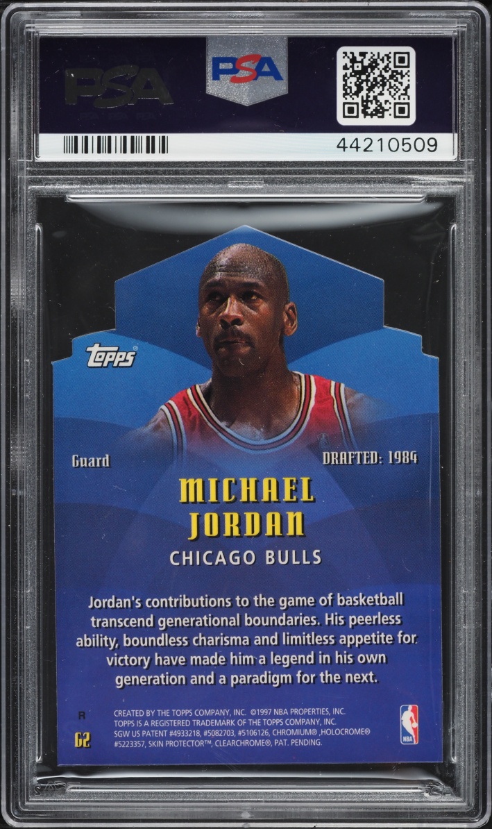 1997 Topps Generations Refractor Die-Cut Michael Jordan #G2 PSA 10 GEM MINT