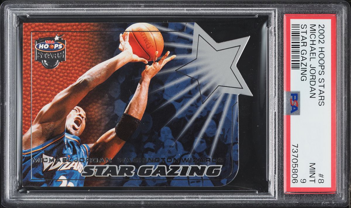 2002 Hoops Stars Star Gazing Die-Cut Michael Jordan #8 PSA 9 MINT