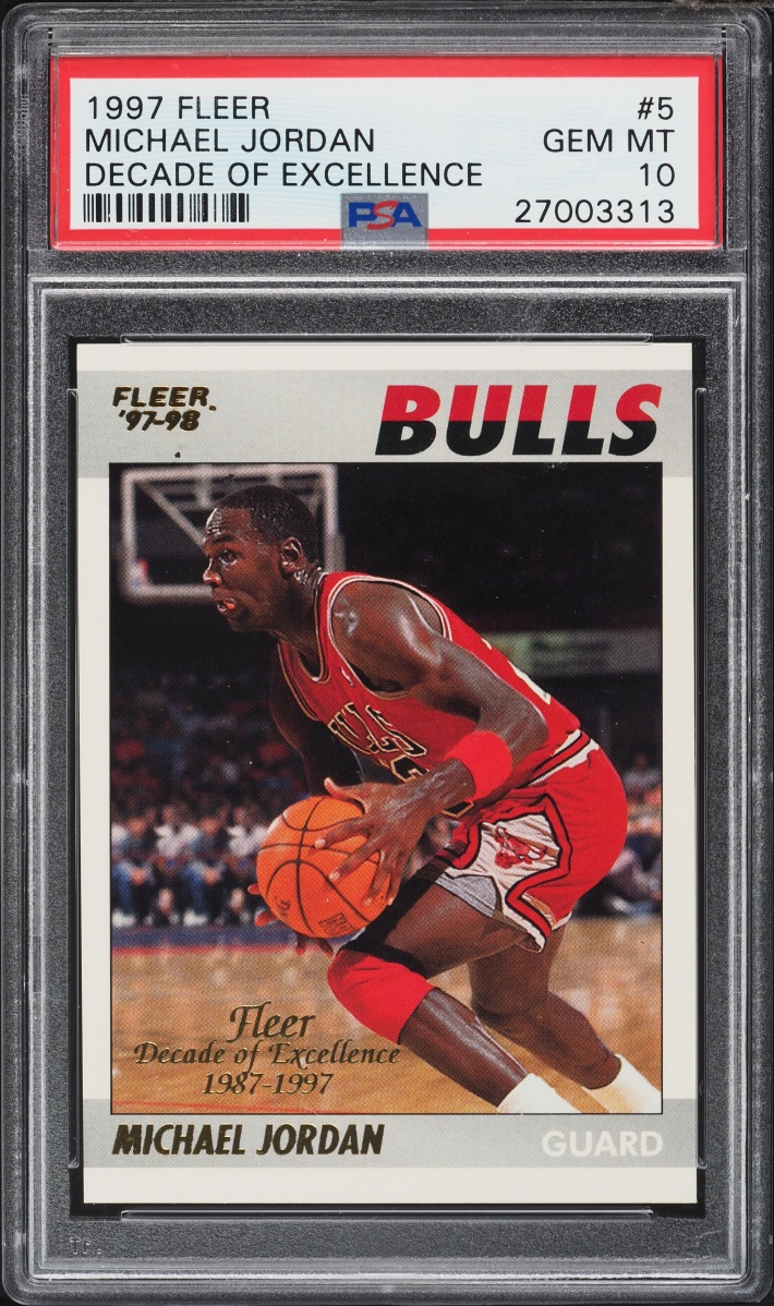 1997 Fleer Decade Of Excellence Michael Jordan #5 PSA 10 GEM MINT