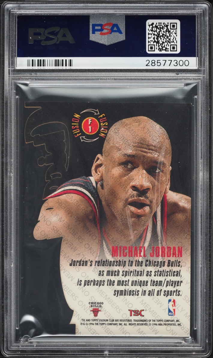 1996 Stadium Club Fusion Members Only Die-Cut Michael Jordan #F1 PSA 8 NM-MT
