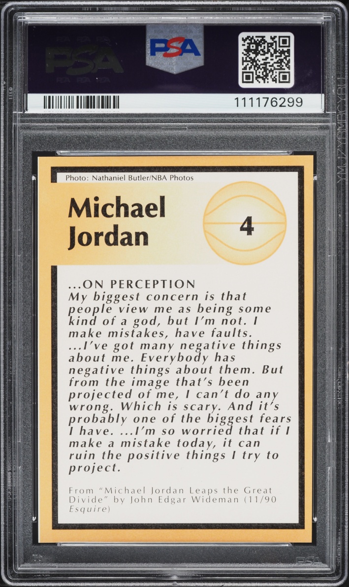 1991 Tuff Stuff Jr. Hand Cut Michael Jordan #4 PSA 10 GEM MINT