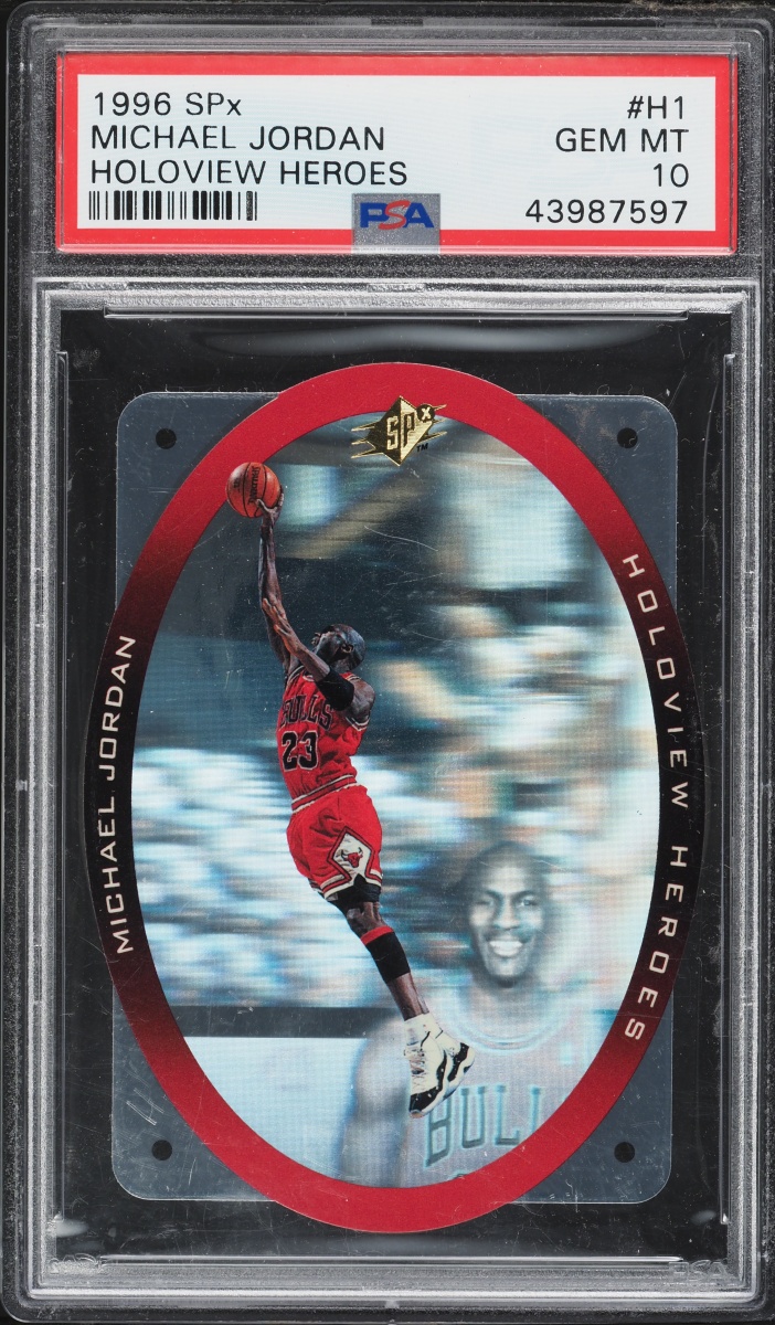 1996 SPx Holoview Heroes Die-Cut Michael Jordan #H1 PSA 10 GEM MINT
