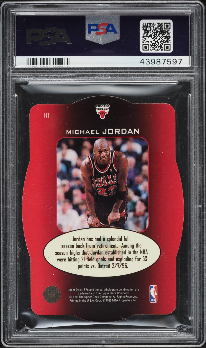 1996 SPx Holoview Heroes Die-Cut Michael Jordan #H1 PSA 10 GEM MINT