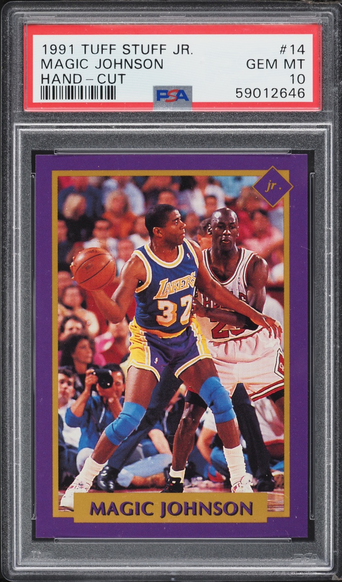 1991 Tuff Stuff Jr. Hand Cut Magic Johnson #14 PSA 10 GEM MINT