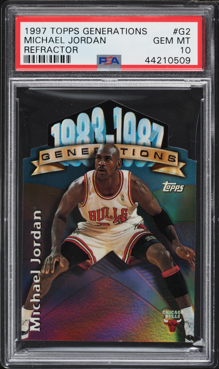 1997 Topps Generations Refractor Die-Cut Michael Jordan #G2 PSA 10 GEM MINT