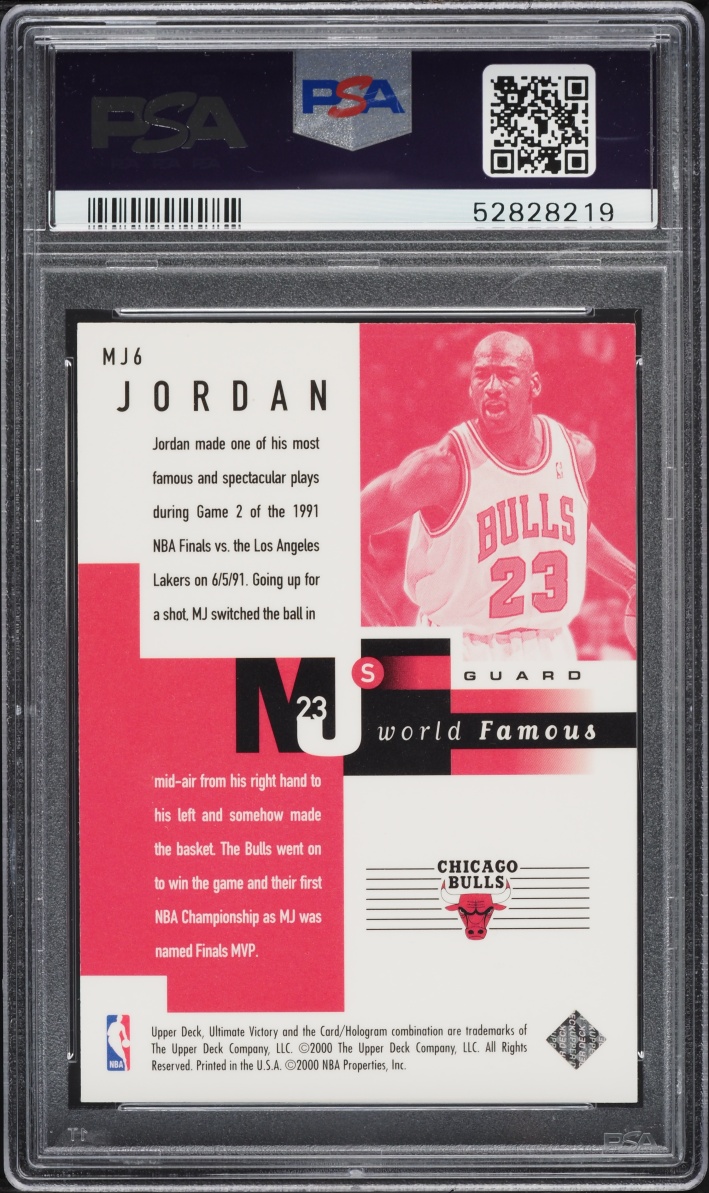 1999 Ultimate Victory MJ's World Famous Michael Jordan #MJ6 PSA 9 MINT