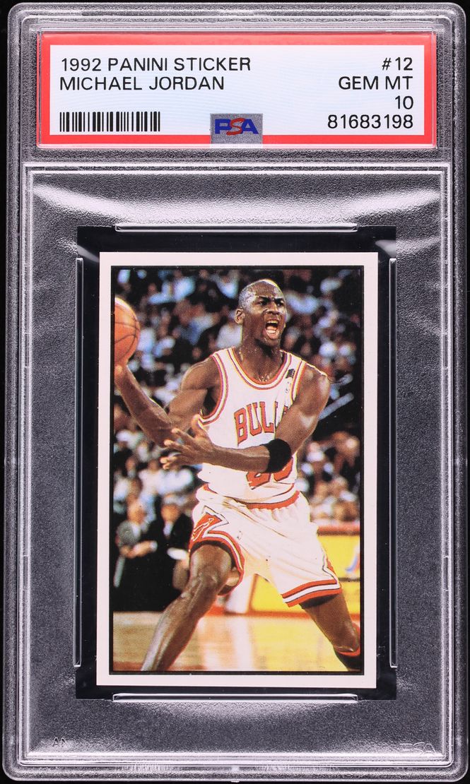 1992 Panini Sticker Michael Jordan #12 PSA 10 GEM MINT